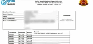 IGNOU Hall Ticket December 2025